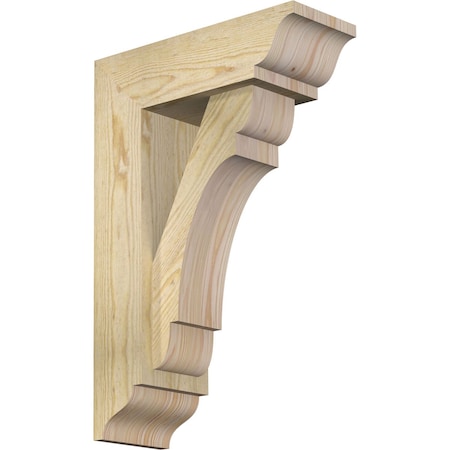 Ekena Millwork Olympic Traditional Rough Sawn Bracket w/ Offset Brace, Douglas Fir, 6"W x 16"D x 24"H BKT0604X16X24OLY01RDF